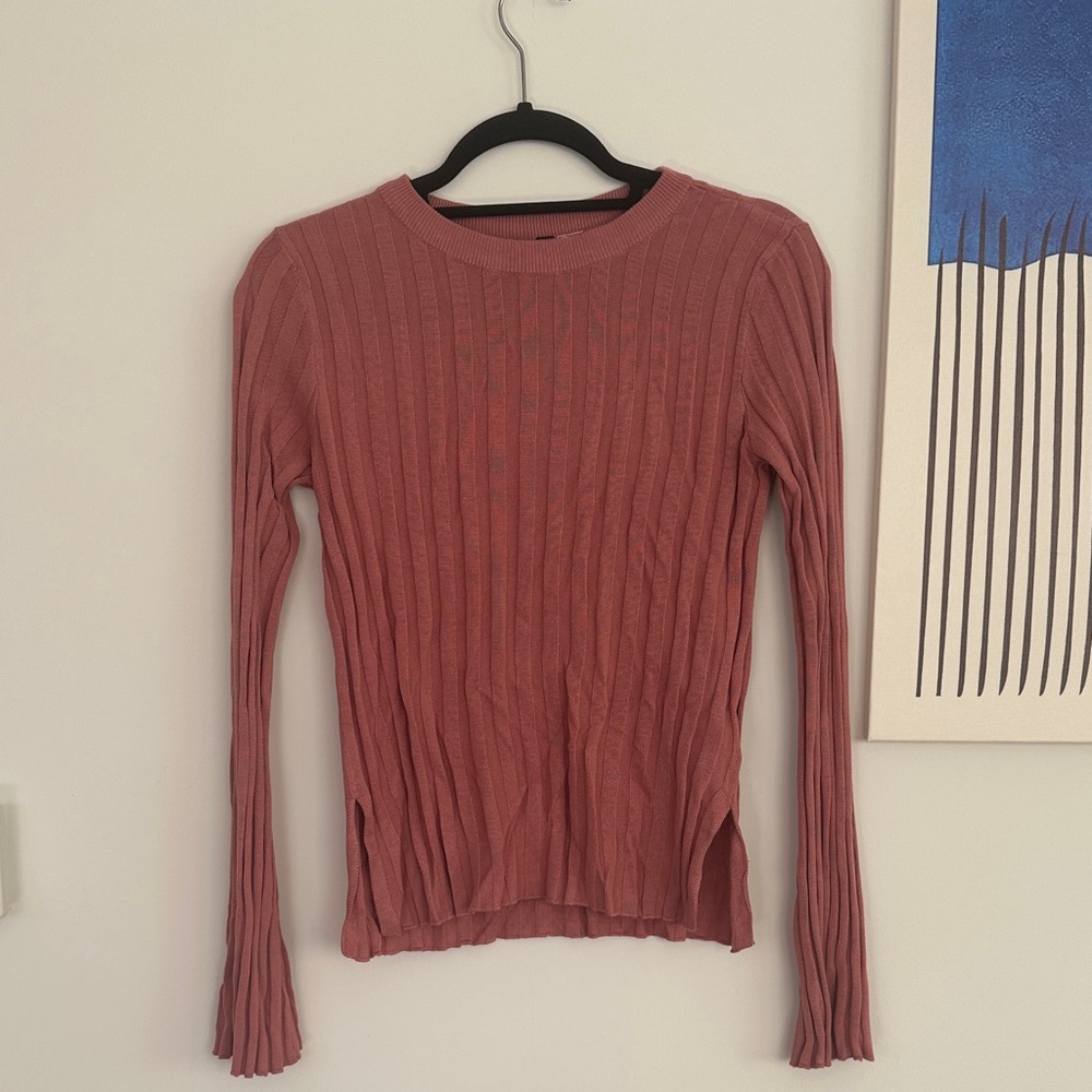 Women's Ribbed Pink Top